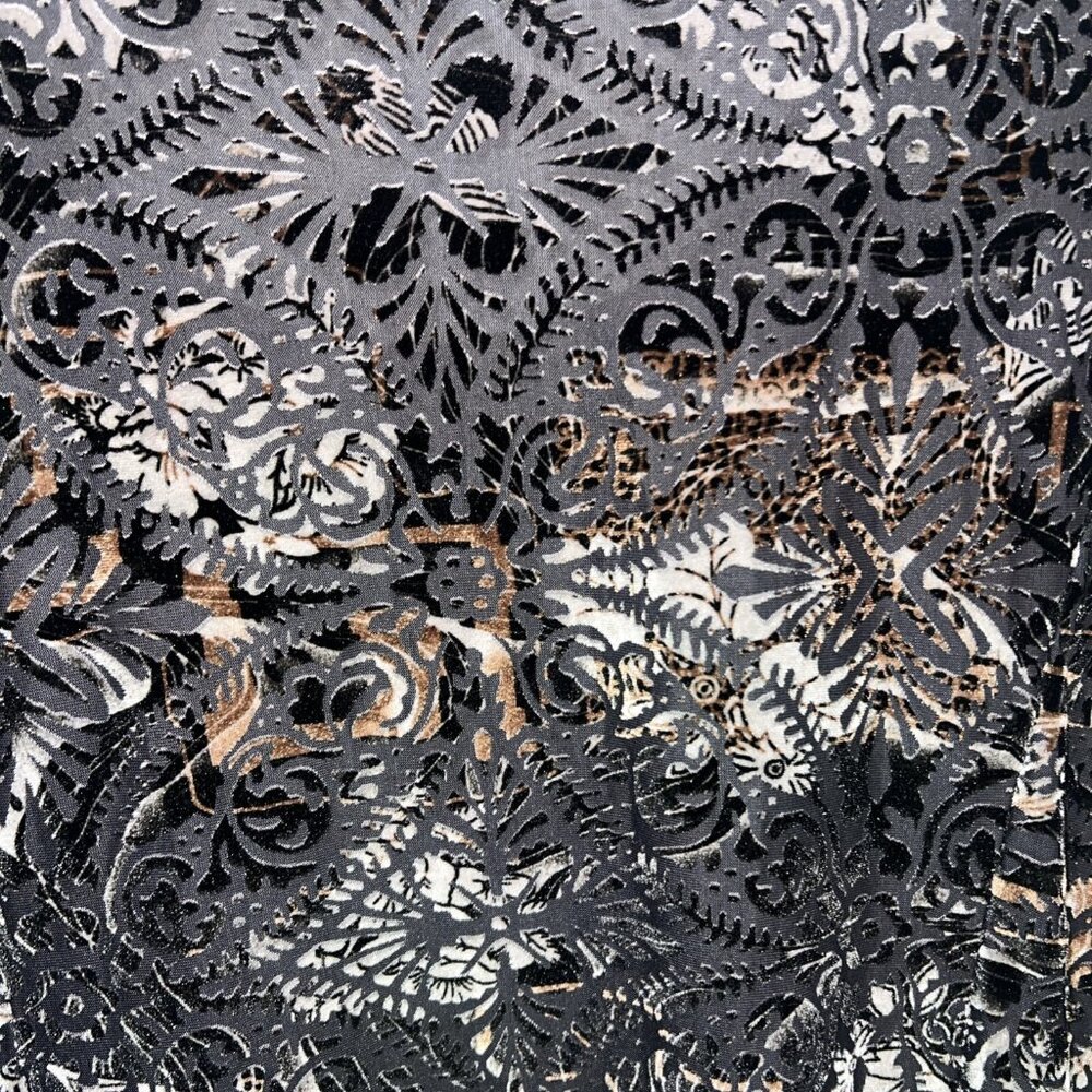 Roz & Ali Sheer Black Gold Lace 3/4Sleeve Blouse - Picture 10 of 13